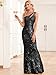 YHHOWEP Women Sequin Long Dress One Shoulder Sparkle Bodycon Glitter Evening Wedding Guest Formal Party Maxi Dresses Ball Gown Black S