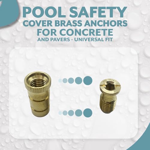 Poolzilla Pool Safety Cover Brass Anchors For Concrete And Pavers thumb #4