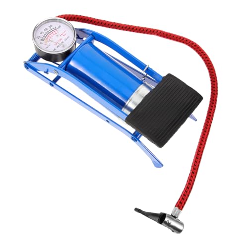 POPETPOP Bicycle High-Pressure Pump Bike Floor Pump Tire Inflator Foot Activated for Car Motorbike Ball Mini Red