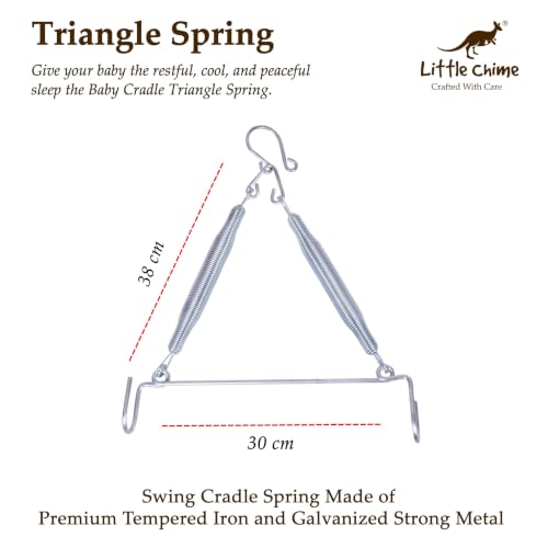 Image of Baby Cradle (Jhula, Thottil Cloth, Palna, Dolna) Set for Newborns | Hanging Cradle with Non-Detachable Cloth Bed, Metal Hanger with Spring Set, & Mosquito Net (Pink)