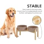 8.3inch Ceramic Raised Dog Bowl with Stand, Double Dog Bowls Elevated for Large Breed Dog Food and Water Bowl Set Non-Slip Dog Dish Large Capacity Feeding Pet Water Bowl - Image 6