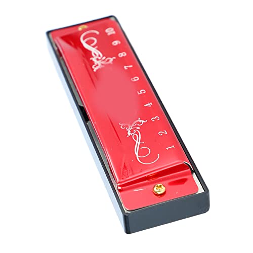 Harmonica 10 Trous, Lumière Dure sans Déformation 20 Mélodies Harmonica Standard en Aluminium et Acier Inoxydable Longue Durée de Vie pour la Classe (Rouge) - Les Beatles, Paul McCartney, John Lennon, RIngo Starr, George Harrison Harmonica 10 Trous, Lumière Dure sans Déformation 20 Mélodies Harmonica Standard en Aluminium et Acier Inoxydable Longue Durée de Vie pour la Classe (Rouge) – Image 6