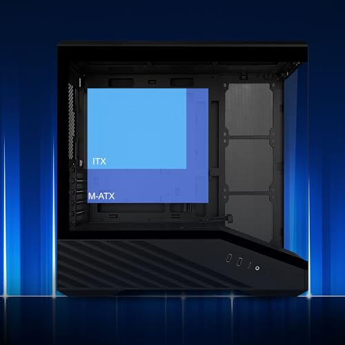 Gabinete para PC Lian Li Vector V100R Mini Tower, diseño sin pilares, compatible con placas base Micro-ATX y Mini-ITX, incluye 4 ventiladores ARGB estándar miniatura 5