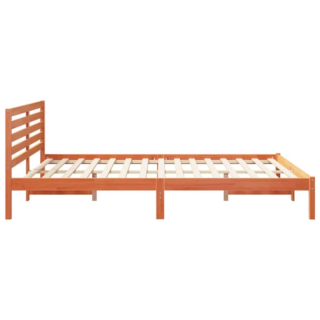 Lite drewno sosnowe minimalistyczna platformowa Brązowy 160 x 210 cm