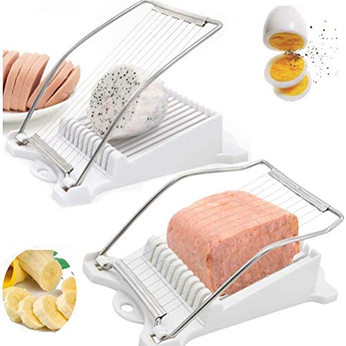 Luncheon Meat Slicer, Egg Slicer for Hard Boiled Eggs, Fruit Banana Spam Cutter Cheese Slicer, Stainless Steel Wires,Cutting Machine With 10 Singing Cutting Wires in Stainless Steel