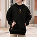 RKSTN Boys Half Zip Up Hoodies Fall Fashion Coats Hooded Sweatshirt Long Sleeve Pullover Kids Fleece Sweatshirts for Big Teen Boy Hoodie Shirts Cargo Tops 2025 Trendy Outfits Clothes Cute Black