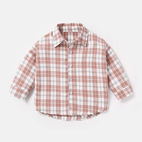 Toddler Baby Boys Girls Plaid Flannel Shirt Long Sleeve Button Down Jacket Kids Shacket Coat Jacket Fall Boys Tshirt3