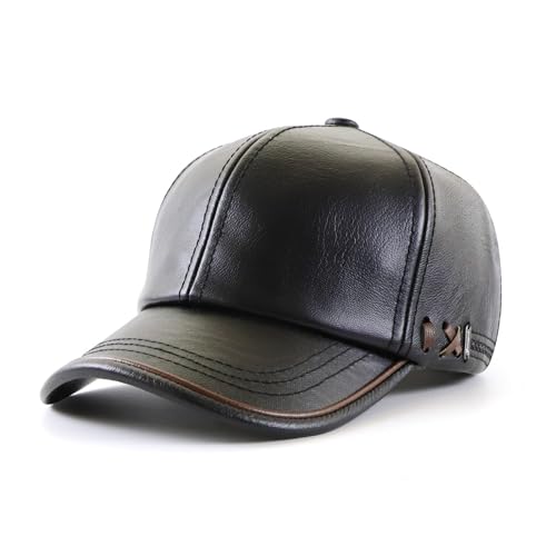 Gorra Unisex Negra Ajustable de Cuero Talla Única miniatura 1