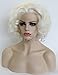 Exvogue Short Wavy Blonde Wig Celebrity Style Lace Front Wigs for Women Free Part Heat Resistant Synthetic 100% Fiber Hair #1001