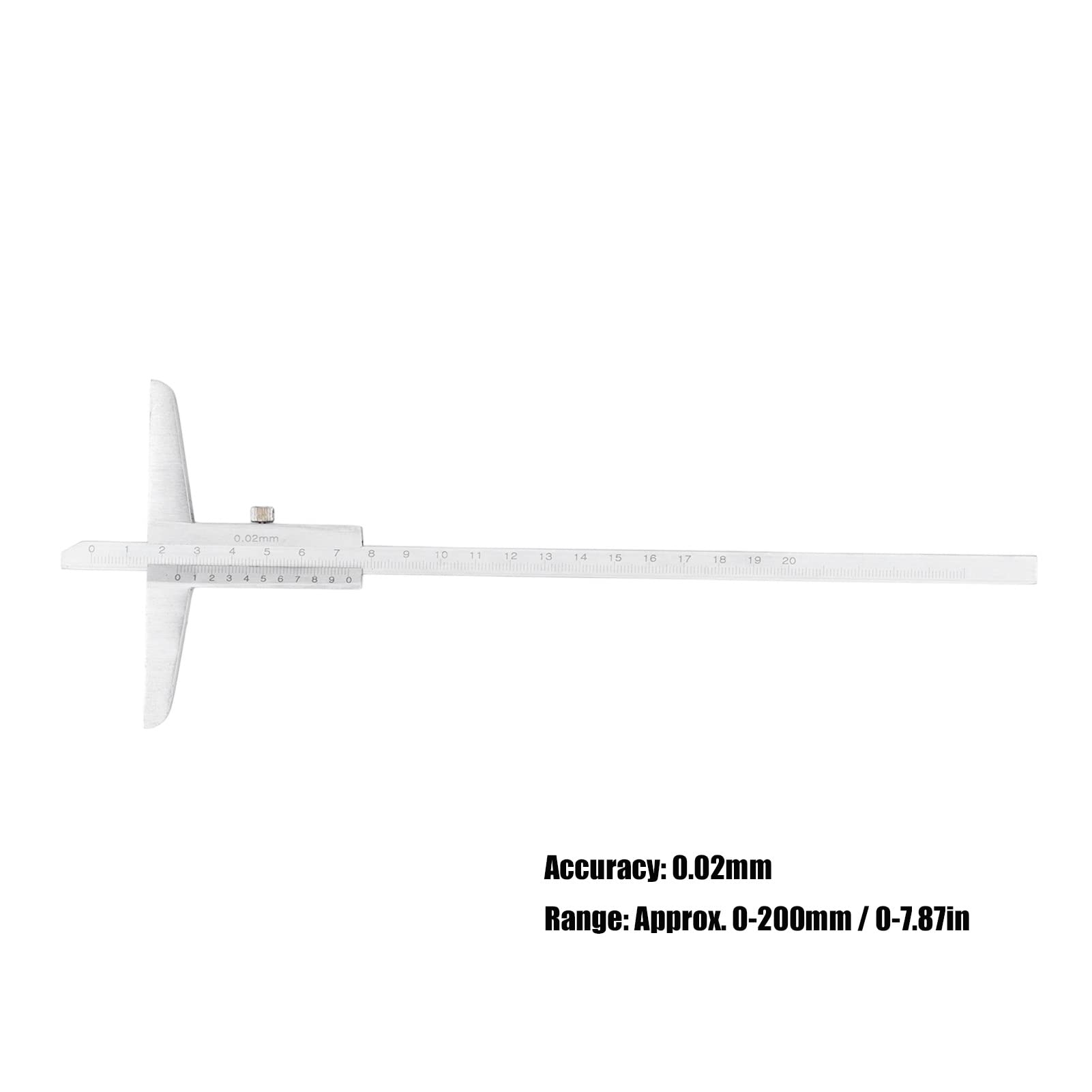 Depth Vernier Caliper, 0.02mm Accuracy for Metal Processing, Mechanical Engineering (Marhynchusf7r8hxco4m-12)