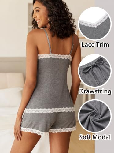 Image of Avidlove Lace Trim Cami Modal Pajamas for Women Set 2 Piece Sexy Pj Set