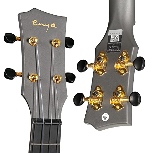 Image of Enya NOVA U PRO 26-Inch Carbon Fiber Cutaway Tenor Ukulele, Black | Waterproof Body, Resists Humidity, Heat and Cold, Lightweight 1.65 lb, Fuller Resonance, Kit: Case, Strap, Capo, Strings