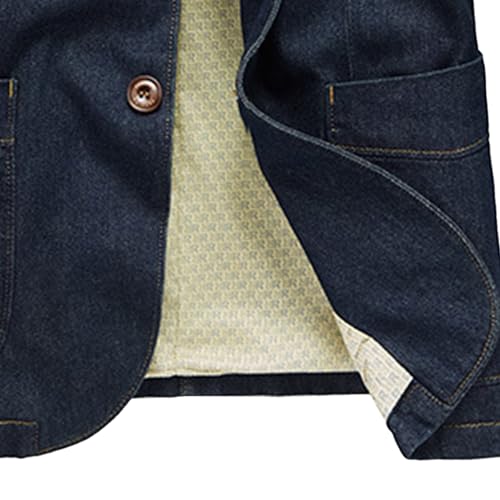 Costume denim homme veste double boutonnage coupe ajustée