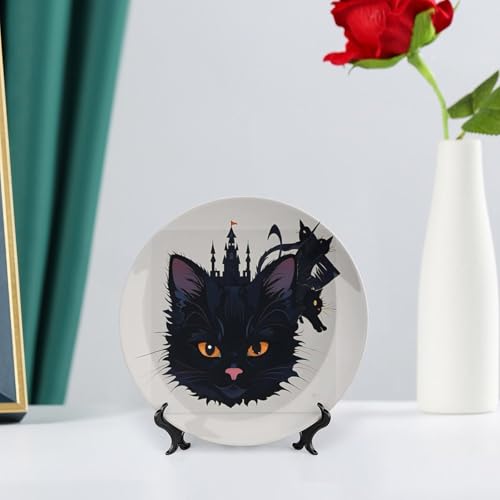Plato decorativo de porcelana Abstract Kitty 6 pulgadas miniatura 6