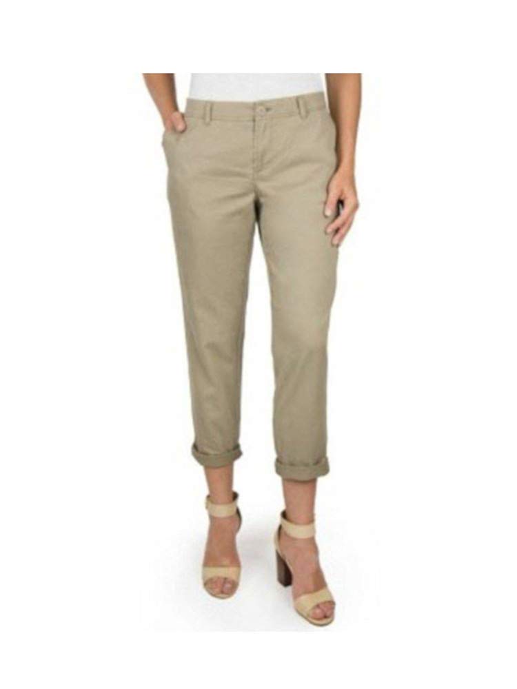 Woolrich Womens Washed Cropped Sunday Chino Pants with 27 Inseam 6 Washed Khaki Tan