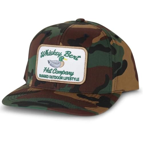Image of WHISKEY BENT HAT CO. Green Head Adjustable Snapback Outdoor Lifestyle Duck Hat