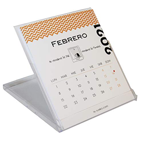 Susiko, Calendario de Mesa en Caja de Metacrilato, Calendario Optimista, Para un Año Lleno de Esperanza, con un Mensaje Alegre y Distinto para cada Mes, Mes vista, Tamaño 14 x 12,5 cms Cover