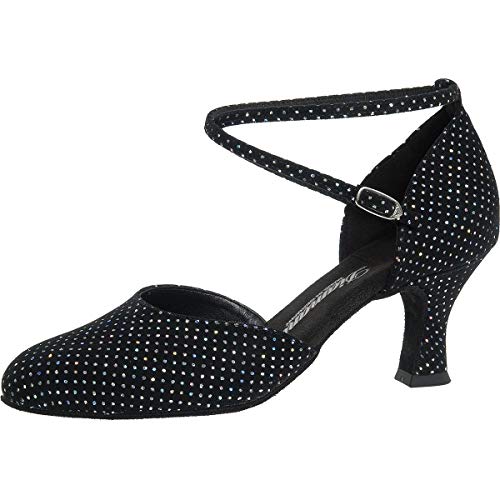 Chaussures de danse Diamant confortables en velours noir à talon 6,5 cm