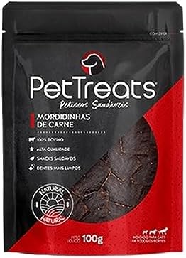 PET TREATS - 1 Petisco Natural Mordidinhas de Carne - 100g