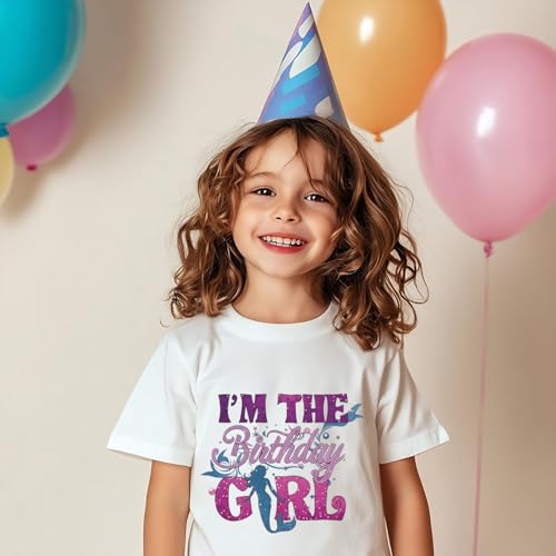 Image of Birthday Girl Tshirt Toddler Birthday Shirts Tees Little Kids Top Outfit Cotton Short Sleeve 2nd 3rd 4th 5th 6th 7th 8th