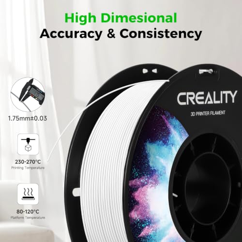 Image of Creality Black & White PETG 1.75mm Filament 2KG, 3D Printer Filament Bundle, Excellent Toughness High Precision, Odorless Non-Toxic Moistureproof, Glossy, Accuracy + /- 0.02mm