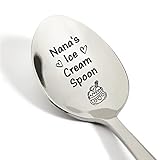 Nana's Ice Cream Spoon Engraved Stainless Steel, Ice Cream Lover Gift for Nana Her Grandma, Ice Cream Spoon Gifts for Birthday Mother’s Day Christmas