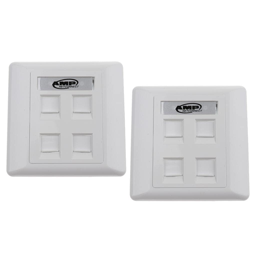 CALANDIS™ 2x Quad Data Wall Outlet Face Plate 4 Port RJ45/RJ11 Ethernet Network Socket | Plugs Jacks & Wall Plates | Networking Cables & Adapters | Computer Cables & Connectors-image-48