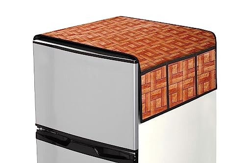Image of Stylista Refridgerator top Cover Suitable for Samsung RR20C1723S8 /HL, 183 Liter Fridge, Dimension (WXD) 65x111 CM, Seamless Pattern Brick