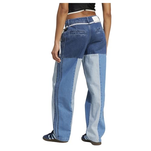 adidas Womens Ksenia Patchwork Jeans Casual Pants Casual - Blue - Size 362