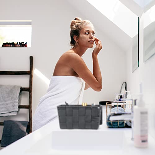 Relaxdays Lidded Storage Basket with Lid, Bathroom Storage, PP, HxWxD: 10.5 x 19.5 x 14.5 cm, Grey - Cosy Home Interiors Relaxdays Lidded Storage Basket with Lid, Bathroom Storage, PP, HxWxD: 10.5 x 19.5 x 14.5 cm, Grey - Image 3