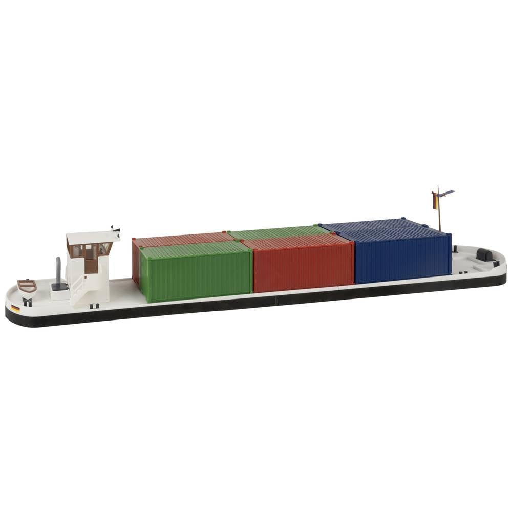 Faller 131013 HO Scale River Freight Boat with Containers - Kit Water-Level K