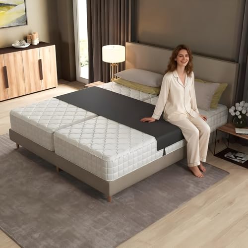 Cama matrimonial con correas usando dos individuales gracias al relleno central para parejas 3