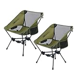 MOON LENCE 2 Pack Portable Camping Chairs Backpacking Chair - The 4th Generation Ultralight Folding Chair - Compact, Lightweight Foldable Chairs for Hiking Mountaineering, Beach