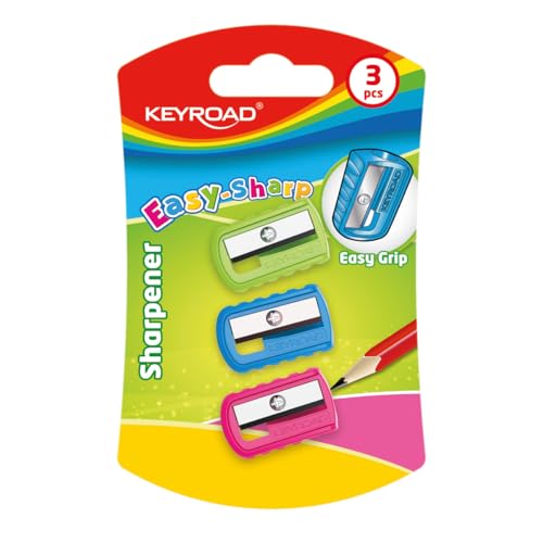 Keyroad KR971747 - Afilador (3 piezas, modelo Easy Green Card), multicolor