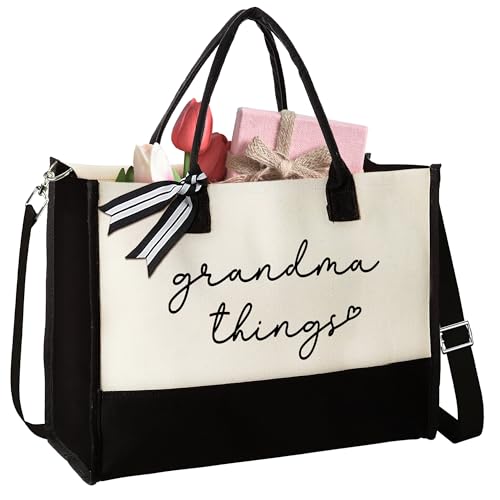 GINGULMINA Grandma Gifts - Gifts for Grandma from Granddaughter Grandson Grandchildren - Mothers Day Gift, Birthday, Christmas Gift Ideas for Grandmother - Grandmas Things - Tote Bag