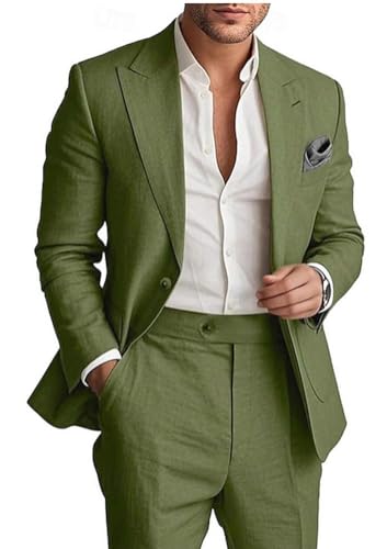 Vestibilità classica ed eleganza su misura: progettati con una silhouette classica, i nostri abiti da sposa da uomo e abiti da ballo da uomo offrono un look nitido e su misura senza sacrificare il comfort. Il blazer strutturato e i pantaloni abbinati creano un abito formale per gli uomini che lusinga tutti i tipi di corpo, compresi abiti in lino grandi e alti per gli uomini. Perfetto per abiti estivi da uomo per matrimonio o come abito da smoking da uomo, questo ensemble ti assicura di distinguerti in qualsiasi vestito elegante Adatto per occasioni da uomo.