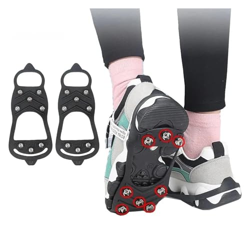 MZYFDC Crampones Crampones Antideslizantes for Senderismo, Escalada, Hielo y Nieve, for Exteriores, for Invierno, 8 Dientes, for Calzado(M for EU30-40)