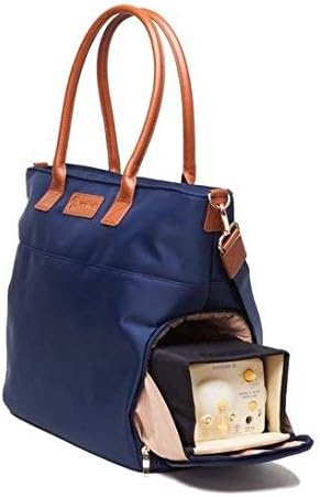 Miniatura 3 de Sarah Wells Abby - Bolsa de sacaleches con correas de piel auténtica azul marino