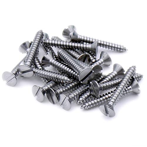 Tornillo autorroscante avellanado con ranura n.º 8 x 0,5 (4,2 mm x 13 mm), acero inoxidable (A2) (paquete de 20) Cover