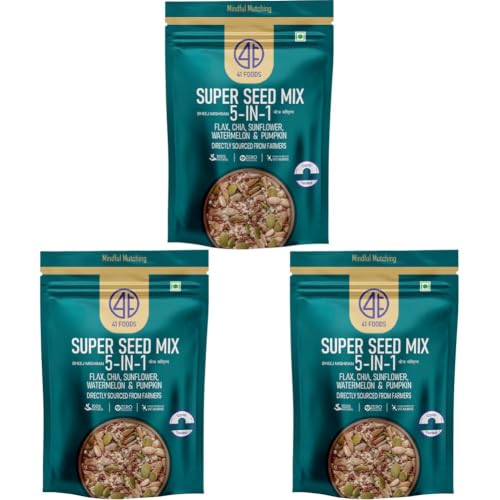 Image of 41 Foods Premium Seed Mix 5-in-1 | Flax, Chia, Pumpkin, Sunflower & Watermelon Seeds | 200g (Pack of 3)