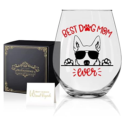 Perfectinsoy Dog Mom Ever Wine Glass with Gift Box, Cute Bull Terrier Themed , Dog Lover Gifts for Her, Dog Moms, Grandma, Wife, Sister, Wine Glass Gift for Dog Lovers Cover