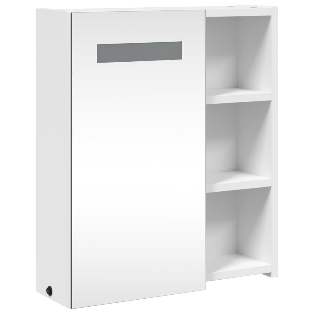 vidaXL Armadietto Bagno con Specchio e LED Bianco 45x13x52 cm