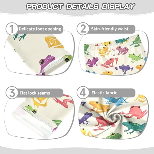Wusikd Colorful Frogs Girls' Leggings Toddler Doodles Kids Yoga Pants Dance Active Tights 4T3