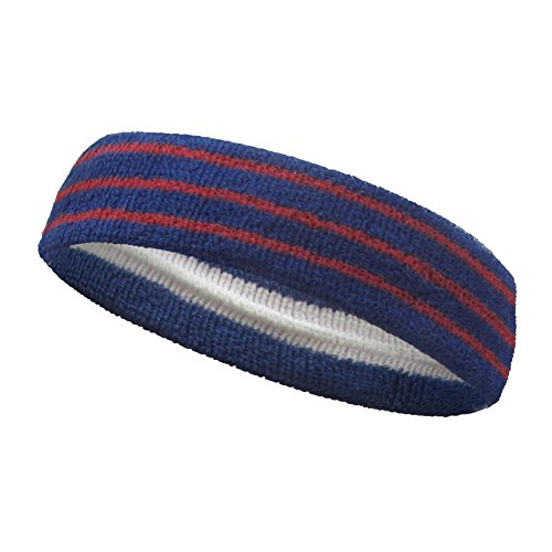 Image of COUVER Tennis Headband - Cotton Terry Cloth Sweatband for Men & Women - High Absorbency Athletic Hairband for Gym, Basketball & Running - 1 Piece