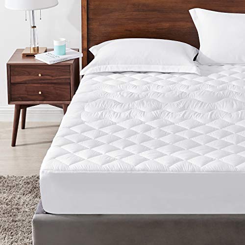 Hansleep Protector Colchón Acolchado, 150x190/200 cm Funda Colchón de Microfibra Suave Ajustable & Cubrecolchón Transpirable con Bolsillo Profundo