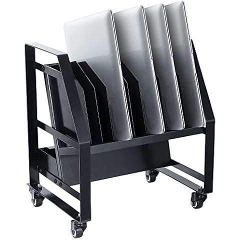 Laptop Charging Cart with Wheels - 10-Slot Chromebooks, Laptops, iPad Storage Rack Cover