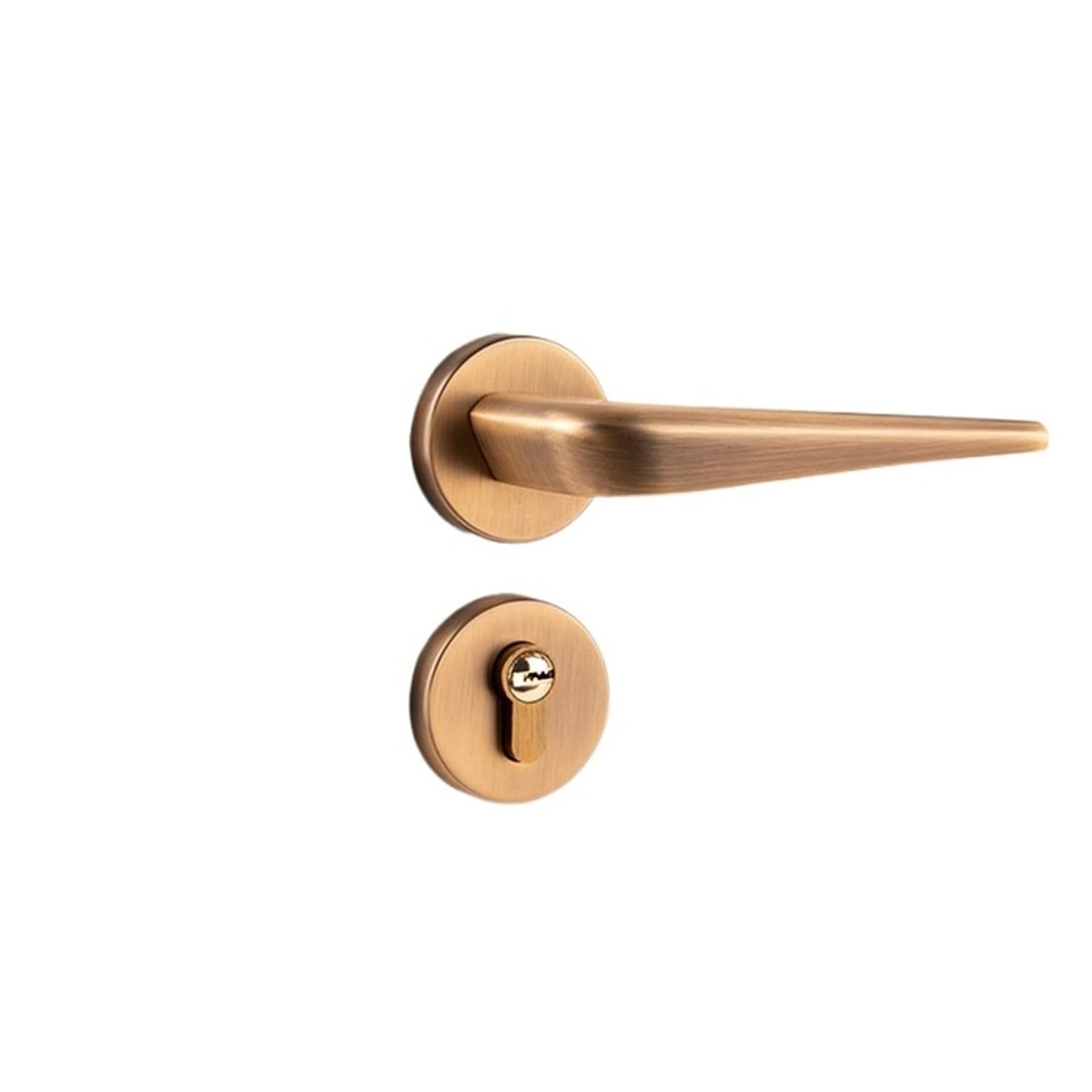 BSAXITHZB Silent Anti-Theft Door Lock Handle with Key(Brown Set_58MM)