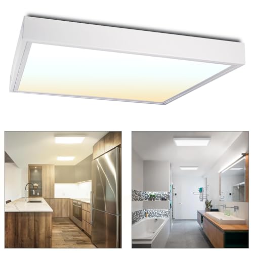 Planetitaly Plafoniera LED Quadrata 40W CCT 3000K-6500K per Ufficio 60x60 cm
