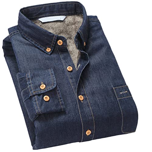 Chemise d'hiver en jean homme doublure polaire chaude veste cowboy épaisse