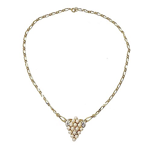 Inmaculada Romero TM Gargantilla bisutería Metal Dorada 40cm. Motivo racimo Uvas [AB5062]